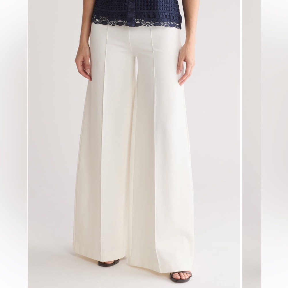 Elegant White Wide-Leg Women's Pants